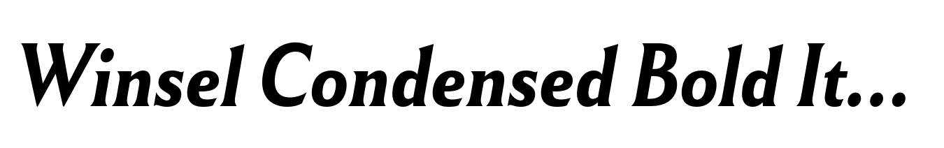 Winsel Condensed Bold Italic